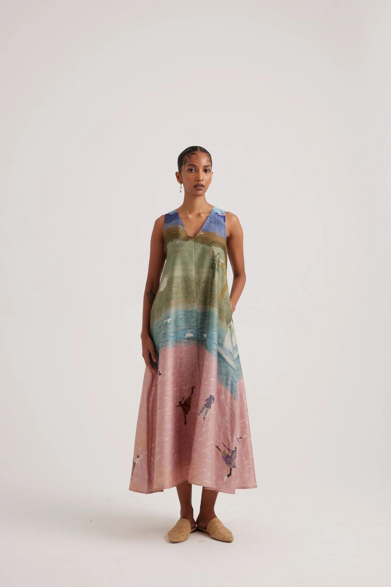 Ravine Dress-Skater satin by CORD for women in Singapore