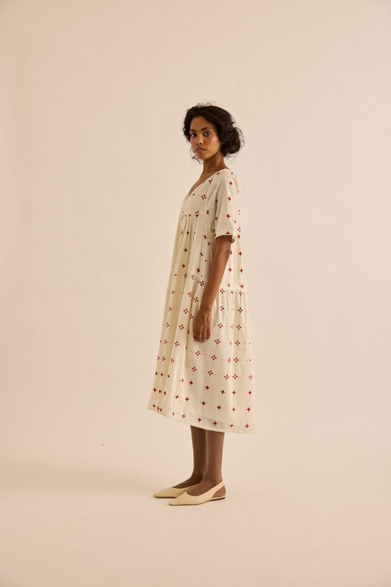 Starveil Dress mul dress by Khara Kapas in off-white for women in Singapore