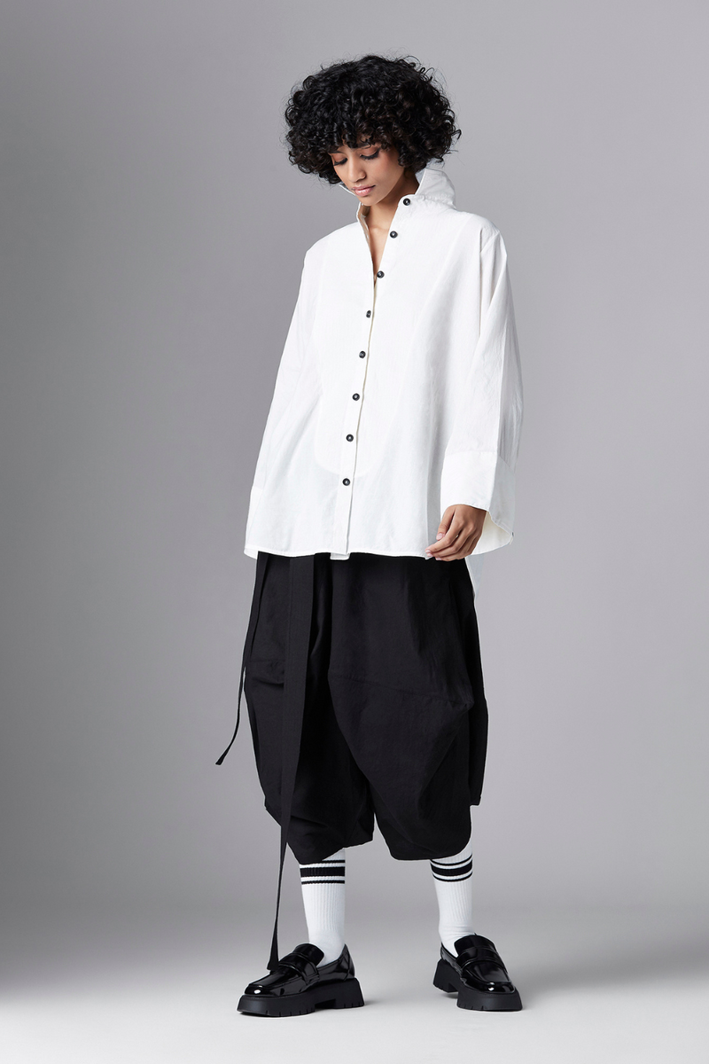 OVIA SHIRT cotton Tops and Shirts by Chola in white color for women in Singapore