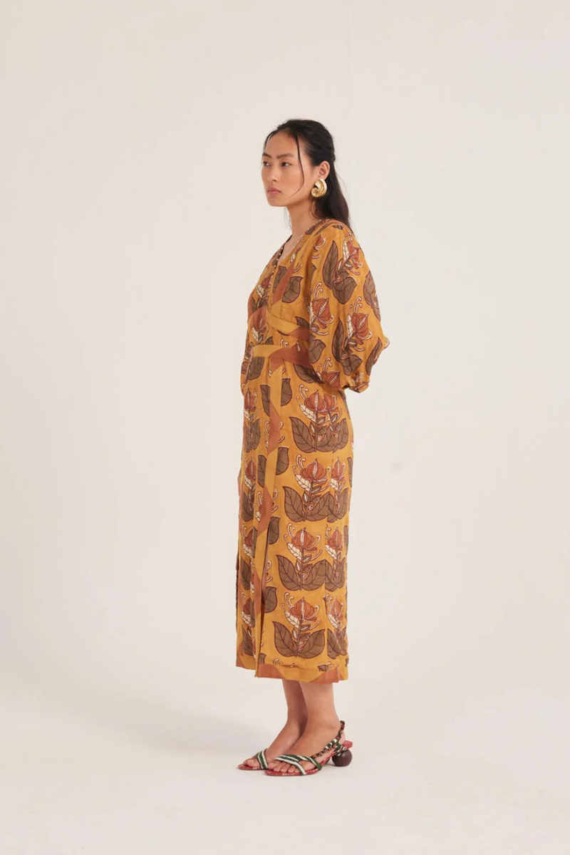 Dani Peasant Dress silk by JodiLife for women in Singapore