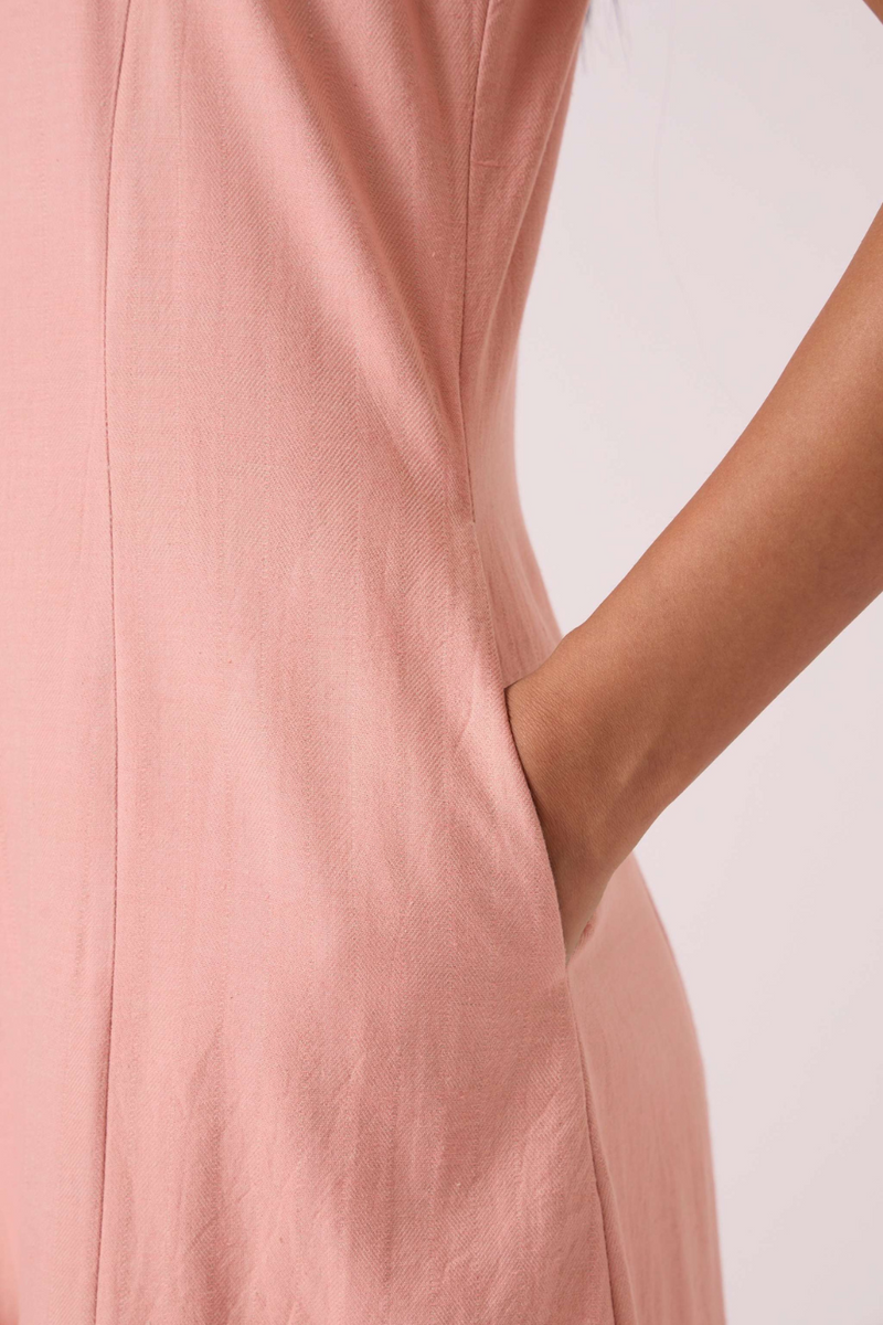 Vronsky Pink Handwoven Jumpsuit cotton by The Summer House in blue color for women in Singapore