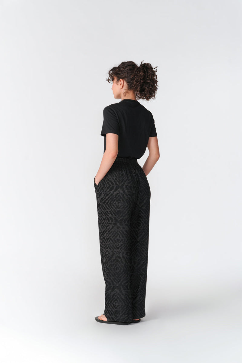 Jacquard Trousers pant/trouser by Turn Black in black for women in Singapore