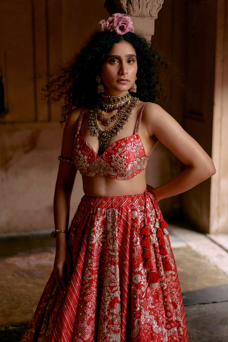 PH-2484 
Lehenga 
Blouse 
Dupatta Set by Paulmi & Harsh for women in Singapore