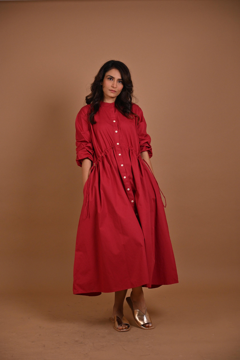 PLAIN JANE DRESS- RED