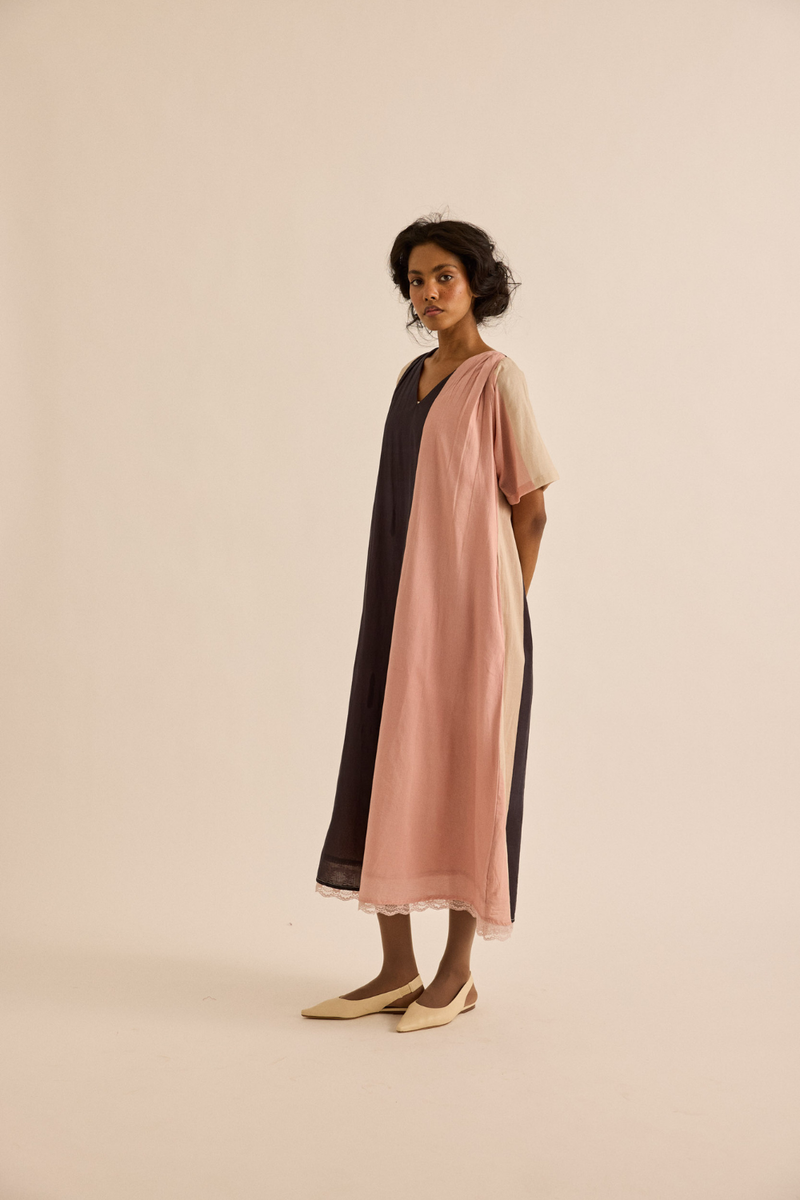 Puce Dress mul dress by Khara Kapas in multicolor for women in Singapore