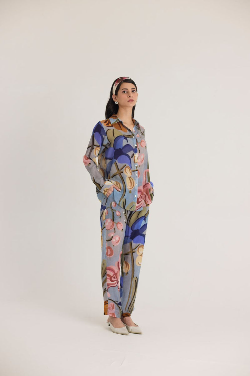 NICO CO-ORD SET by Yam in blue color for women in Singapore