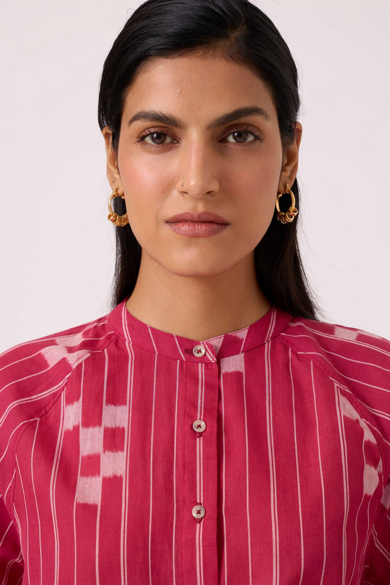 Dorian Rhubarb Ikat Top cotton by The Summer House for women in Singapore