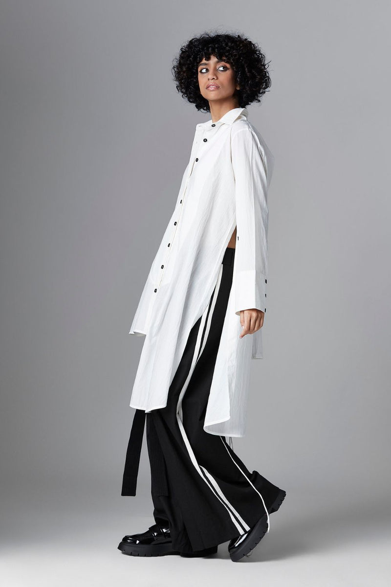THEIA SHIRT cotton Tops and Shirts by Chola in white color for women in Singapore