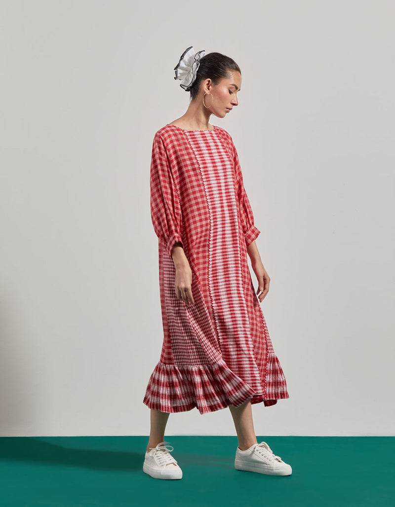 Elysian Red Dress gamcha dress by 145 East in red for women in Singapore