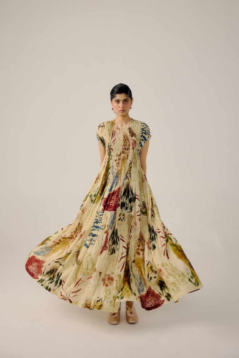 July Dress - Abstract linen by CORD for women in Singapore