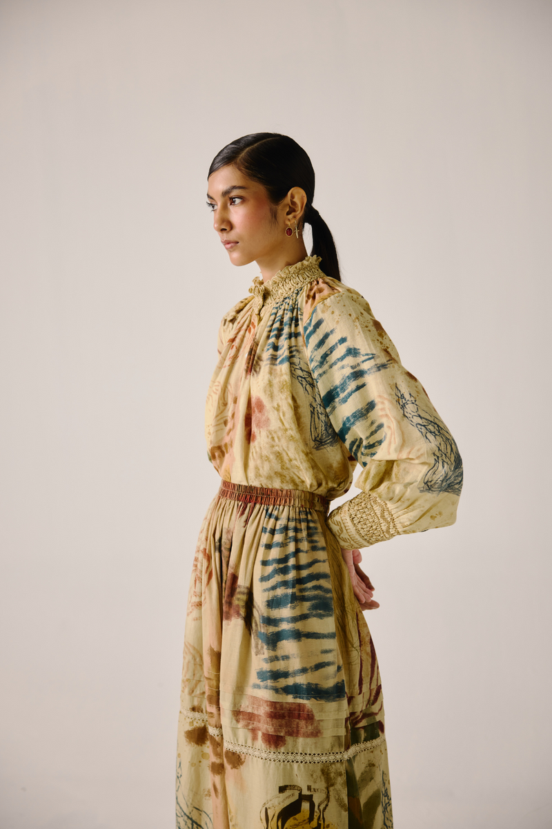 Farmer Top - Abstract cotton by CORD for women in Singapore