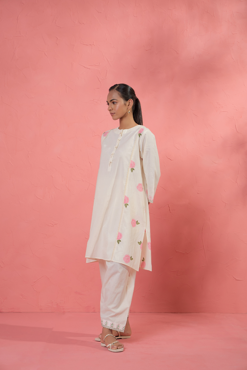 Gul Rose Set 2 cotton cambric light kurta set by AAVIDI in multicolor for women in Singapore