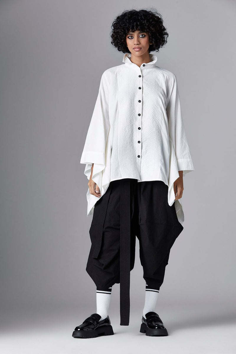 STELLA SHIRT cotton Tops and Shirts by Chola in white color for women in Singapore