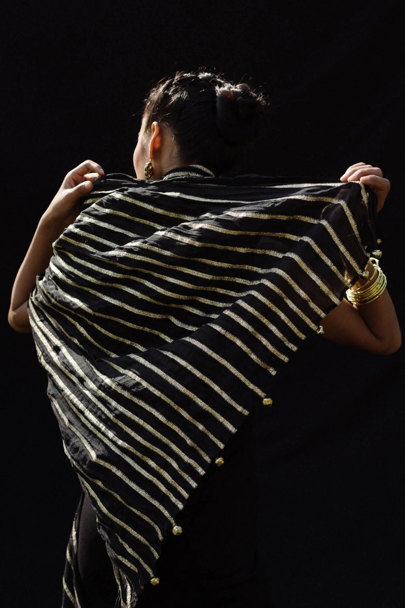 NAVA GOTA SARI DRESS 100% cotton Buy NAVA GOTA SARI DRESS from C&W | Dresses for Women by Ituvana in black color for women in Singapore