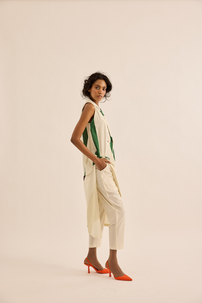 Laurel Top mul top/shirt by Khara Kapas in green for women in Singapore