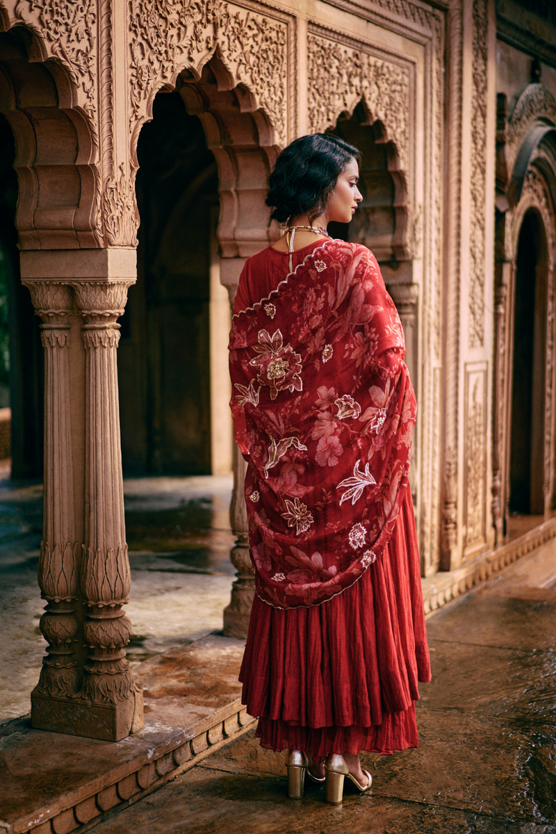 PH-2475 
Anarkali 
Skirt 
Dupatta Set by Paulmi & Harsh for women in Singapore