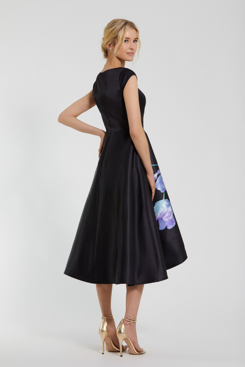 20995-Floral Print-Black Multi mul by Mac Duggal in black color for women in Singapore