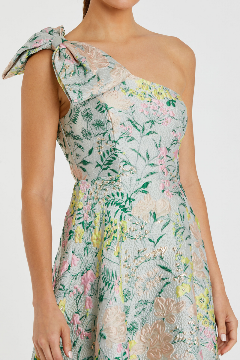 11919-Brocade Floral Dress-Pastel Multi mul by Mac Duggal in multi color for women in Singapore