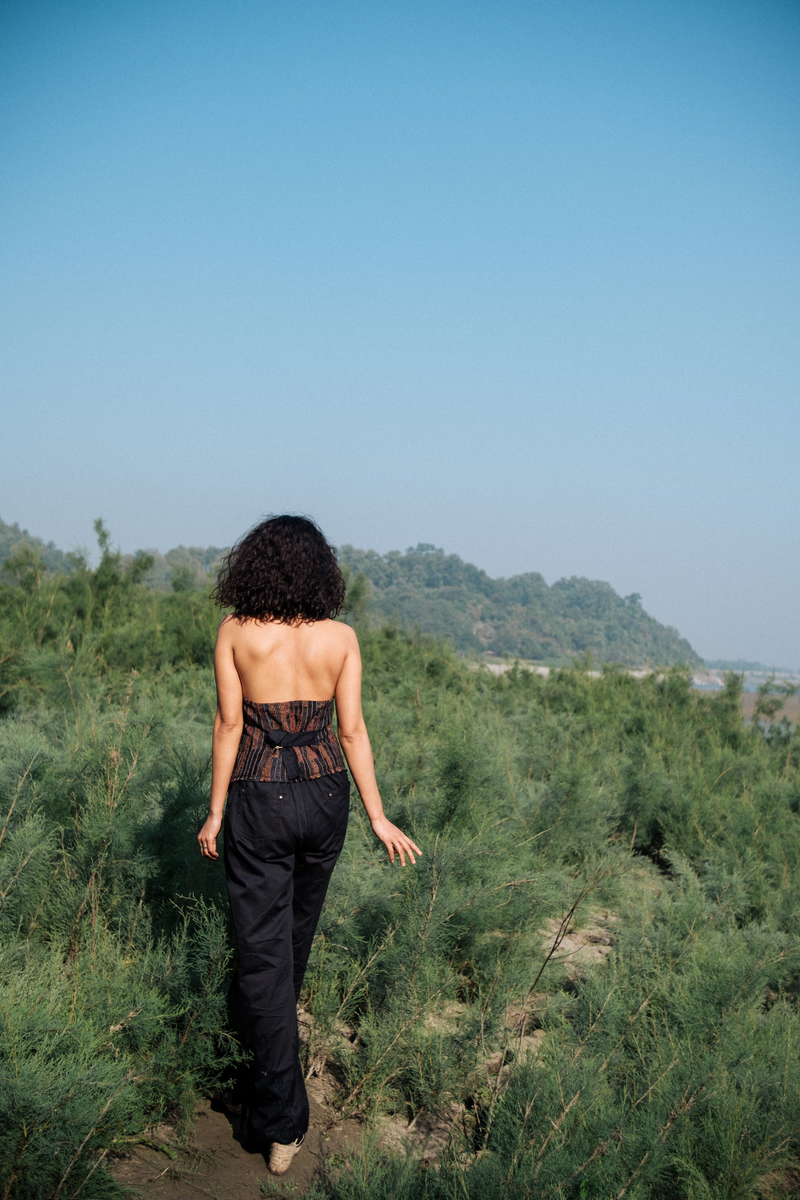 Upcycled Country Vest - Copper cotton by The Terra Tribe for women in Singapore