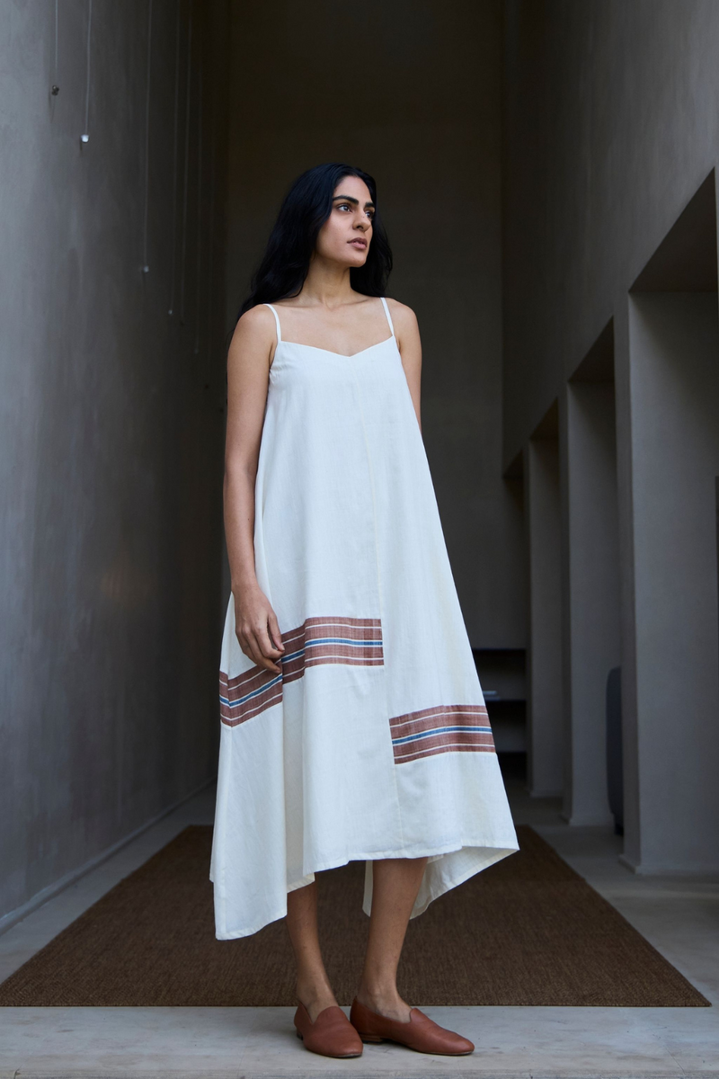 Jane Handwoven Striped Maxi Dress cotton by The Summer House in multi color for women in Singapore