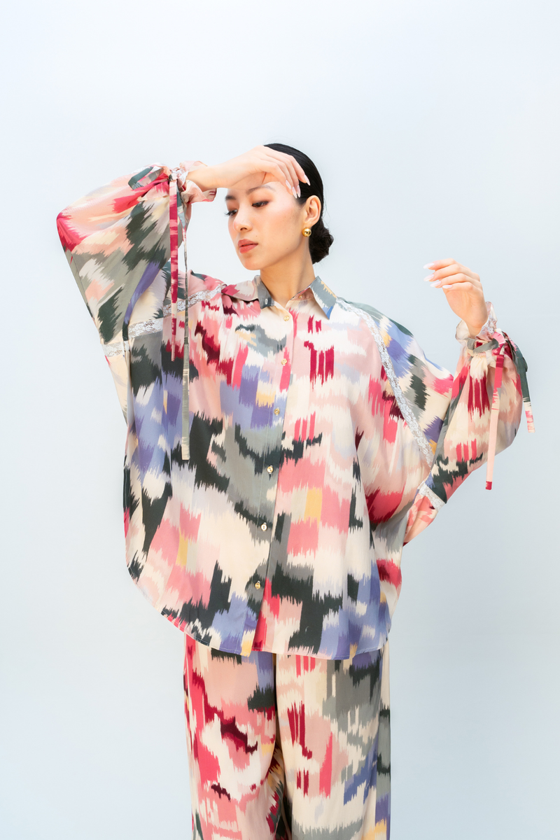 DAWN BLUSH CO-ORD SET crepe co-ord set by Ode to Odd in multi for women in Singapore