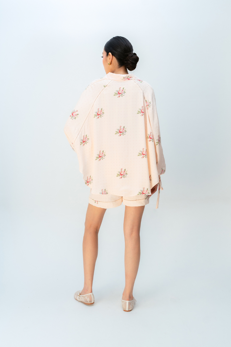 ALMOND DAZE CO-ORD SET crepe co-ord set by Ode to Odd in blush pink for women in Singapore
