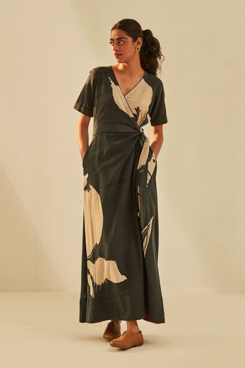Bhutan Dress cotton by Khara Kapas in black for women in Singapore