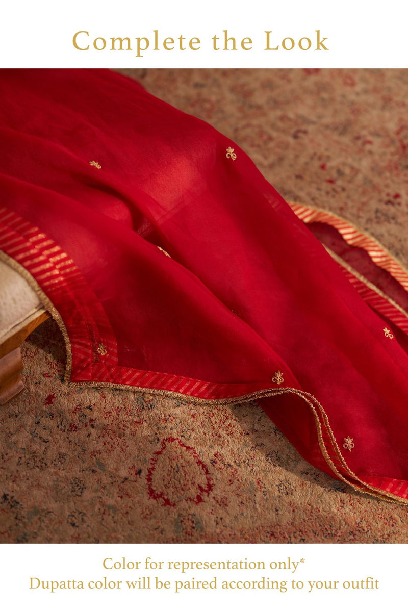 Amaya - Long Kaftan With Salwar-Deep Red silk by SHEETAL BATRA in red color for women in Singapore