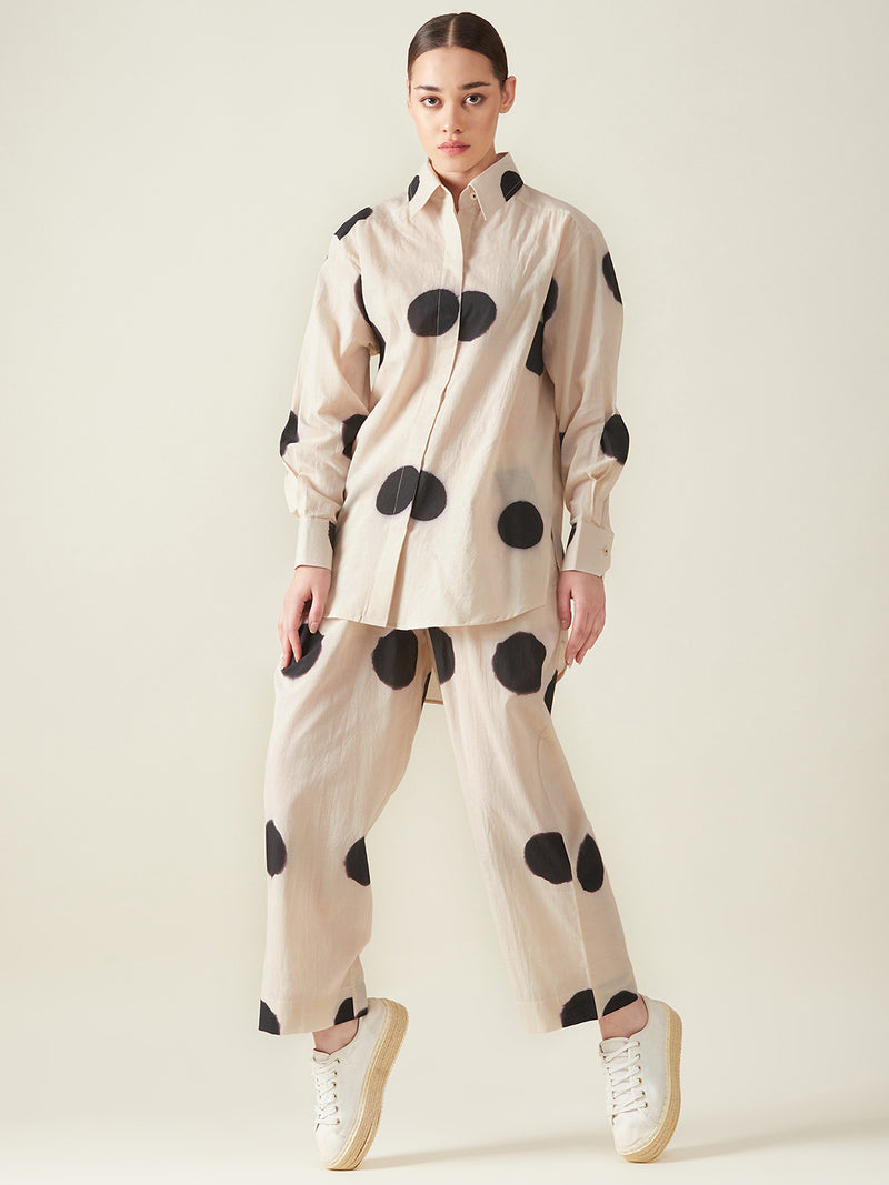 Dots shirt style set cotton Co-ord Sets by Aavidi for women in Singapore