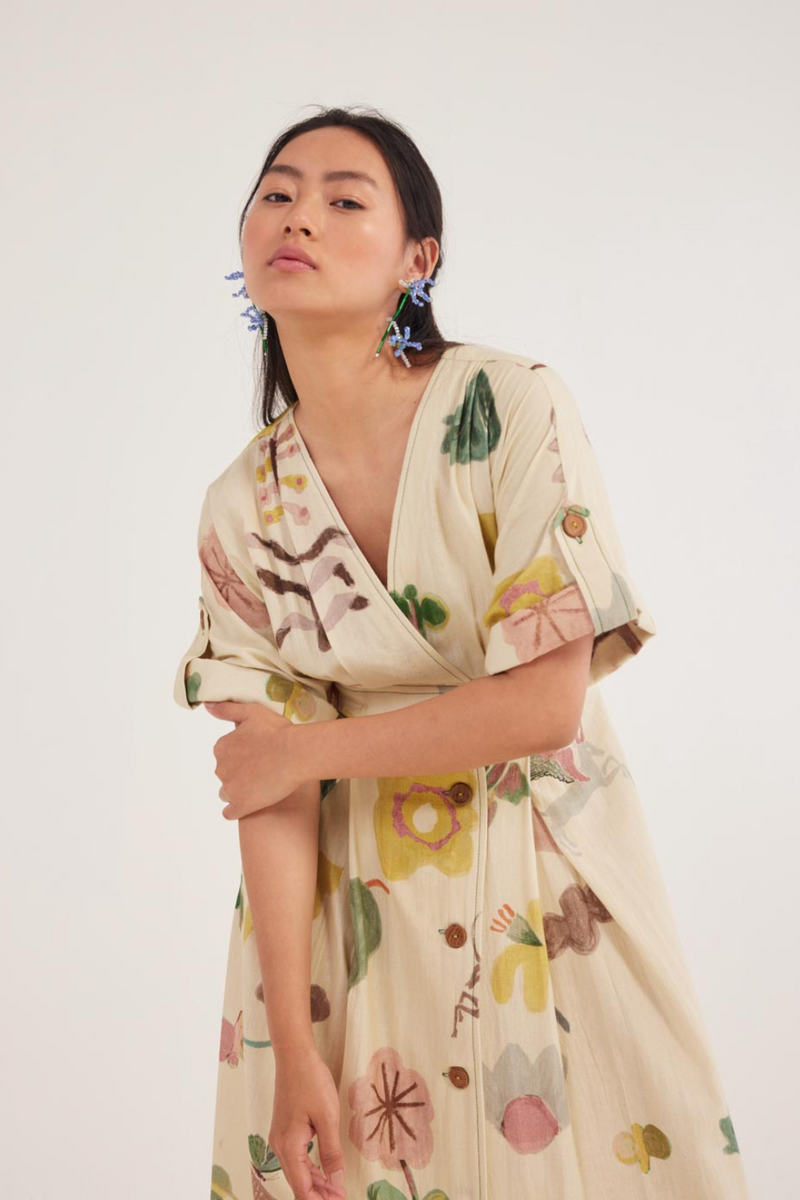 Noa Wrap Dress cotton by JodiLife for women in Singapore