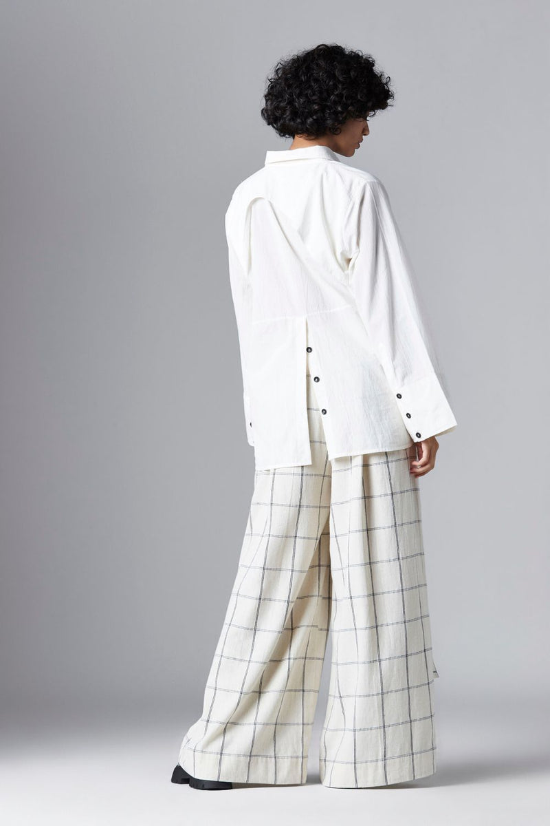 OLIVER SHIRT cotton Tops and Shirts by Chola in white color for women in Singapore