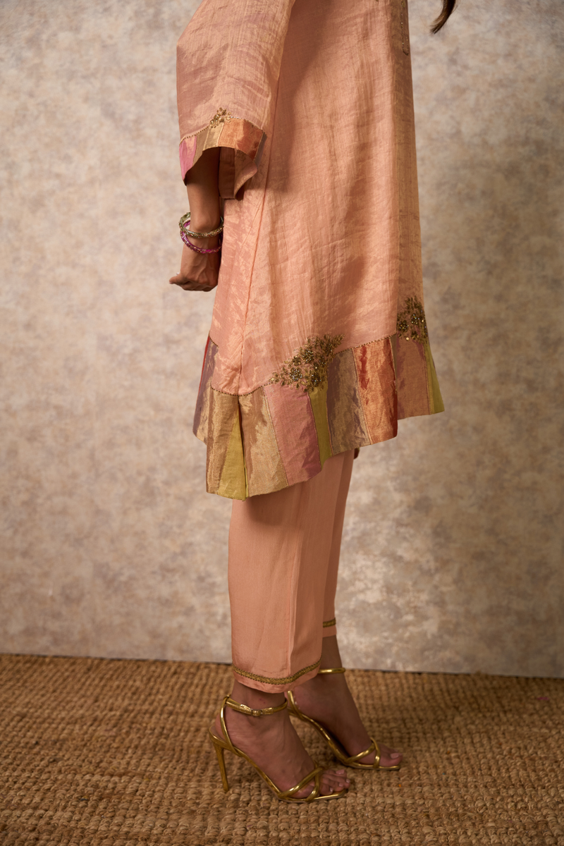 Zing Kurta Set - Peach with Dupatta