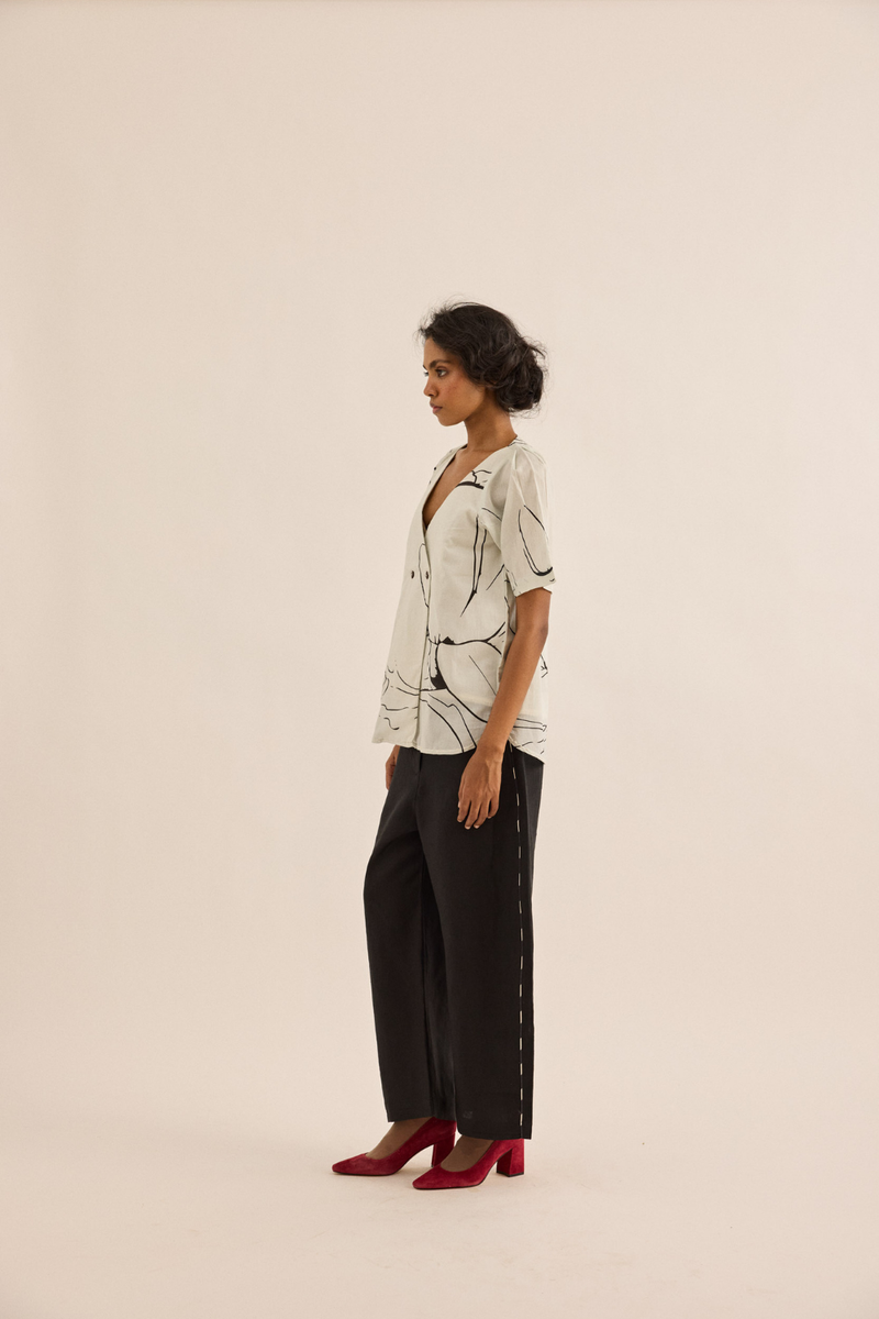 Snowbound Top mul top/shirt by Khara Kapas in ivory for women in Singapore