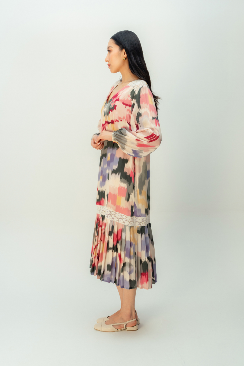 POWDER ROSE DRESS crepe dress by Ode to Odd in multi for women in Singapore