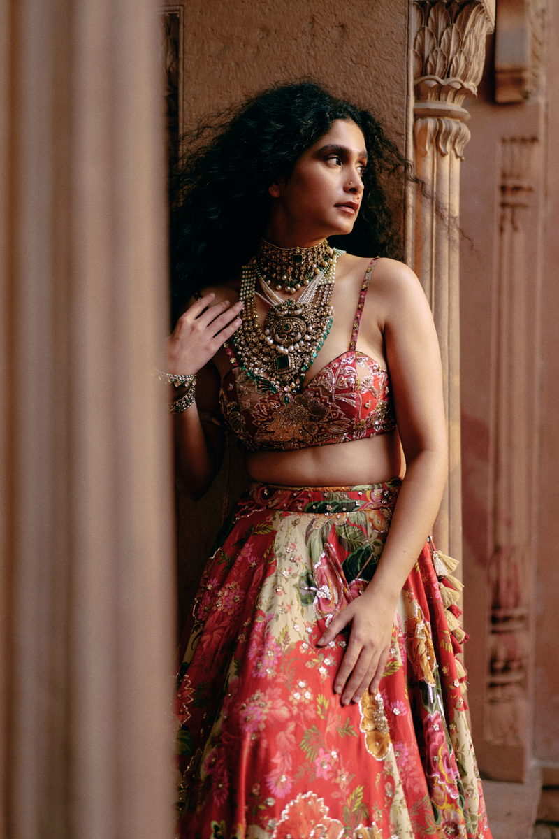 PH-2483 
Lehenga 
Blouse 
Dupatta Set by Paulmi & Harsh for women in Singapore