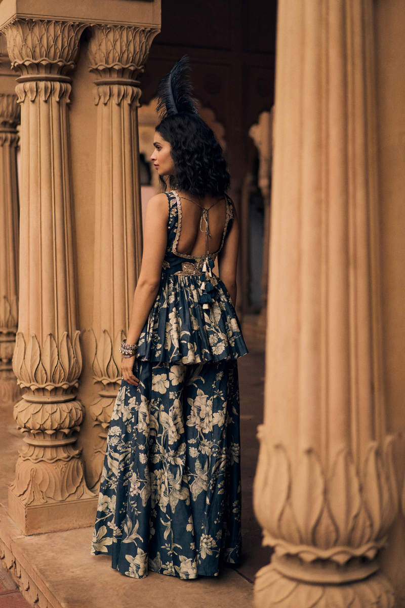 PH-2491 
Peplum 
Palazoo Set by Paulmi & Harsh for women in Singapore