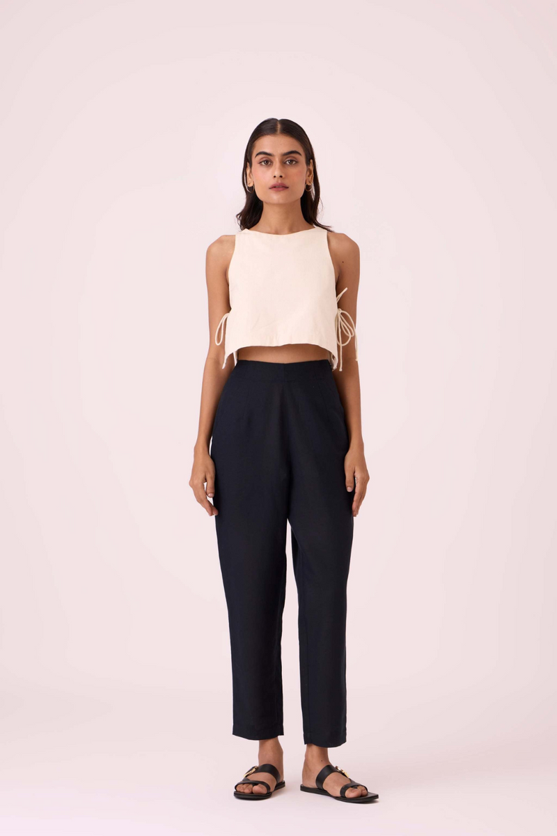Andrei Black Pants cotton by The Summer House in white color for women in Singapore