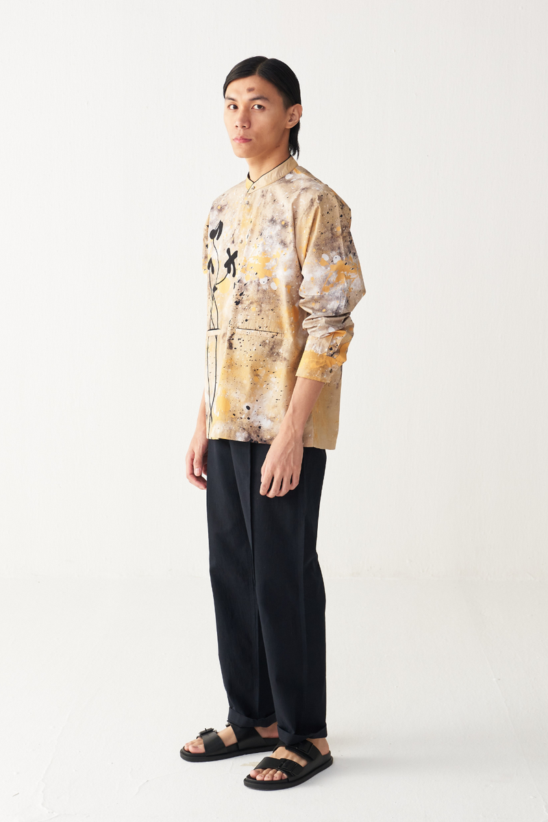 PAINTER POPPY APPLIQUE SHIRT poplin by THREE Men for men in Singapore