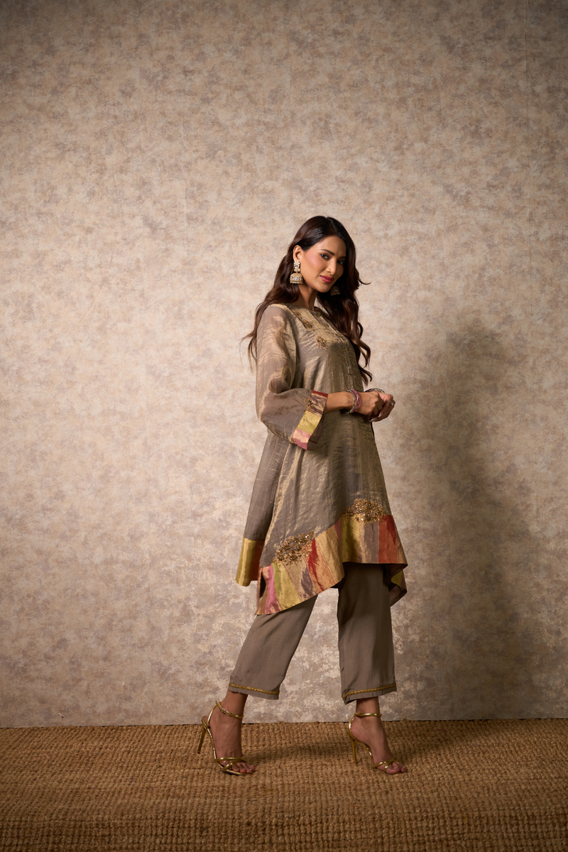 Zing Kurta Set - Grey with Dupatta