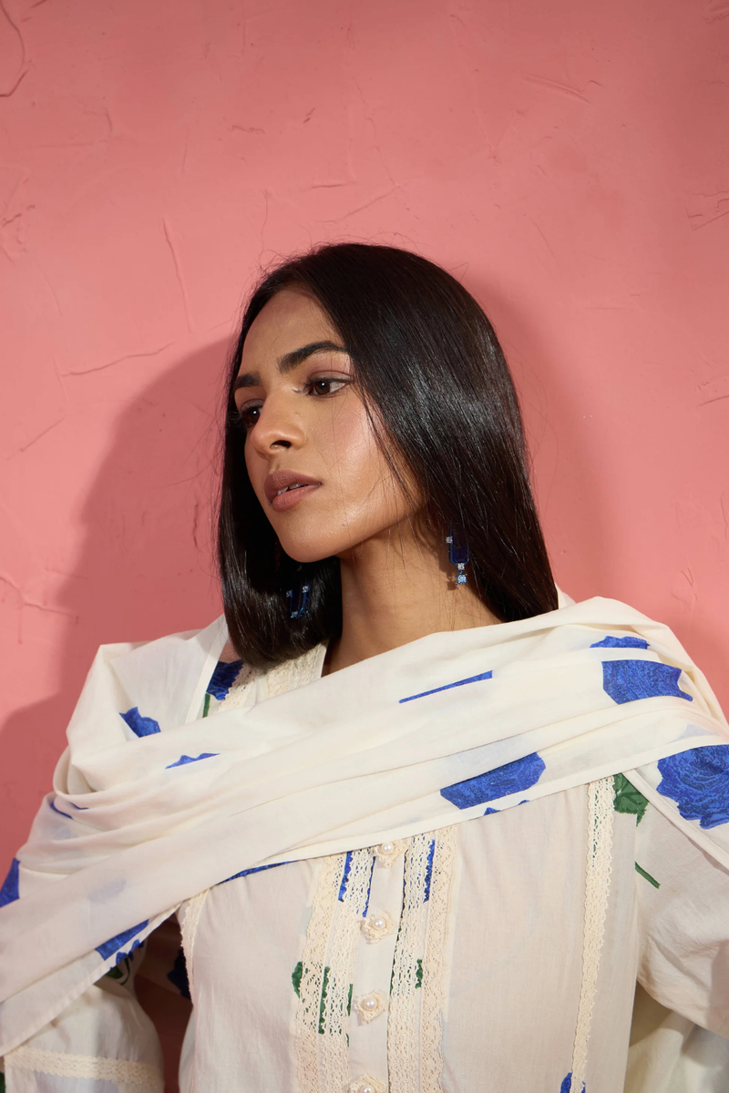 Fi Rose Dupatta cotton cambric dupatta by AAVIDI for women in Singapore