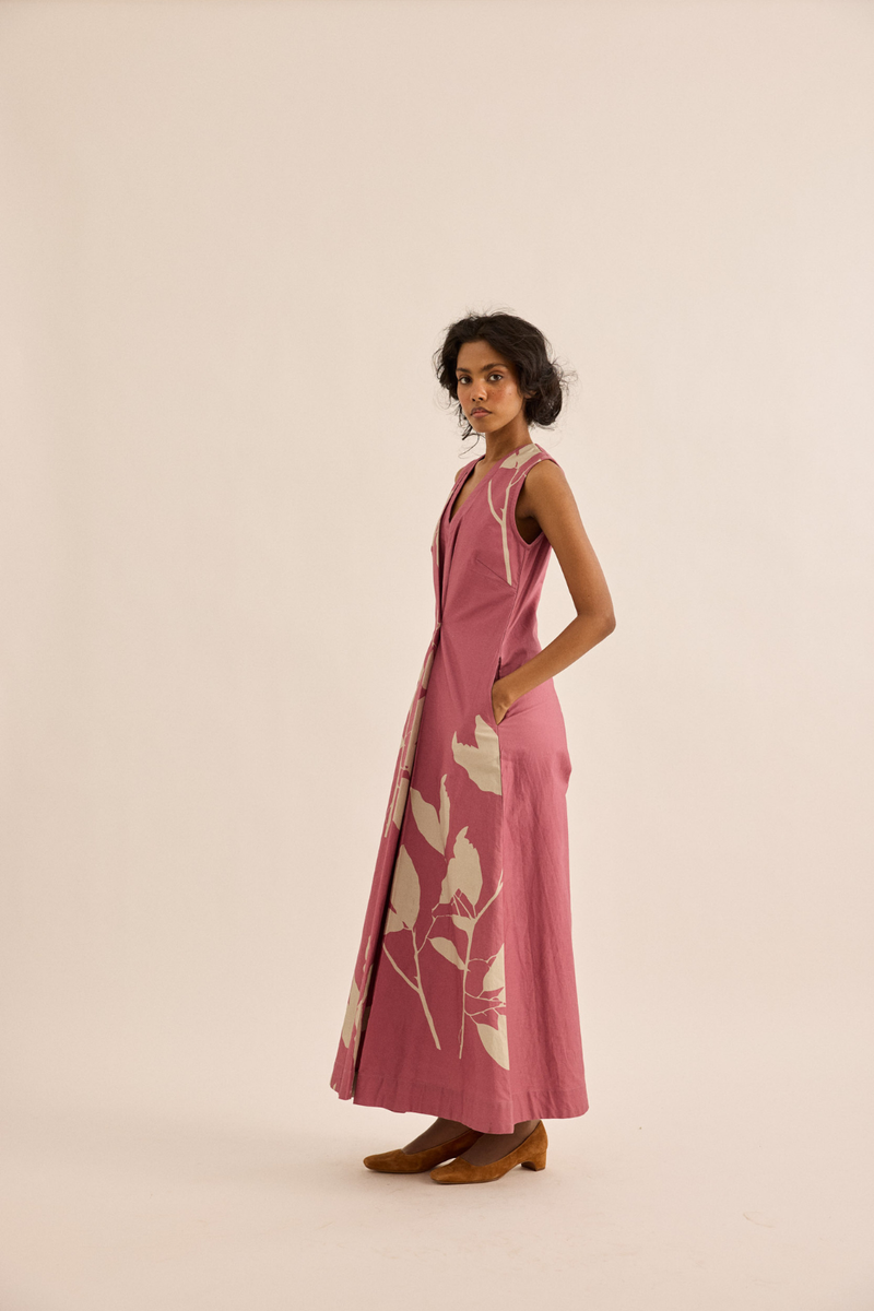 Dalia Jumpsuit oxford jumpsuit by Khara Kapas in rose pink for women in Singapore