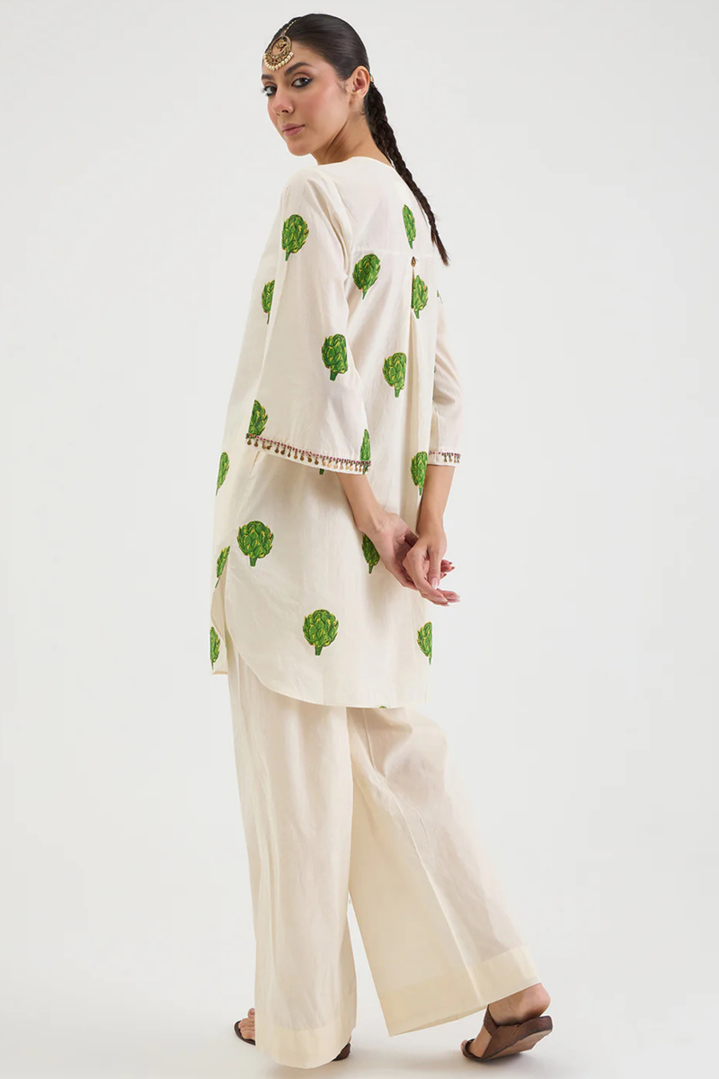 OFF WHITE ARTICHOKE SET cotton by AAVIDI in white color for women in Singapore