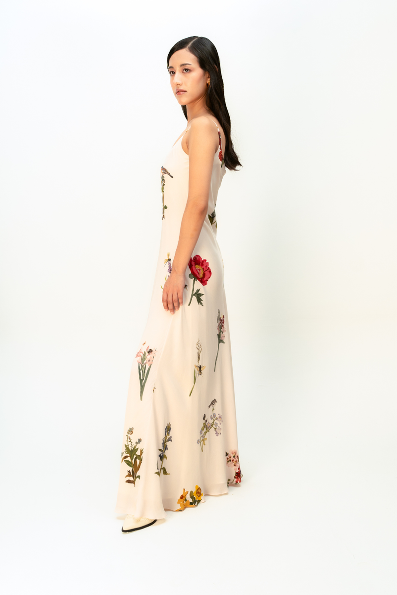 Dandelion Drift Dress crepe dress by Ode to Odd in blush pink for women in Singapore