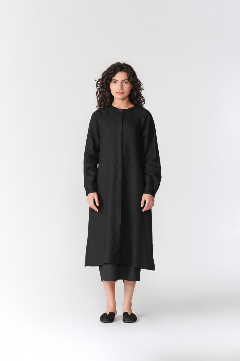 Raglan Sleeve Shirt Dress top/shirt by Turn Black in black for women in Singapore