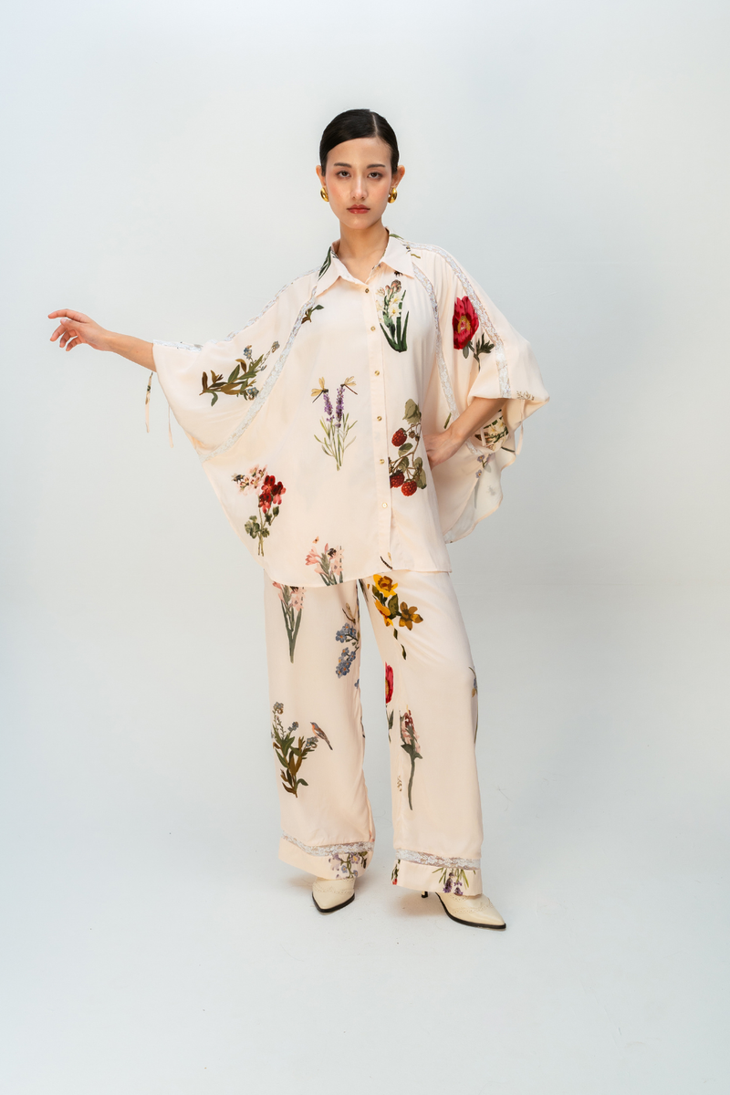 GENTLE GRACE CO-ORD SET crepe co-ord set by Ode to Odd in blush pink for women in Singapore