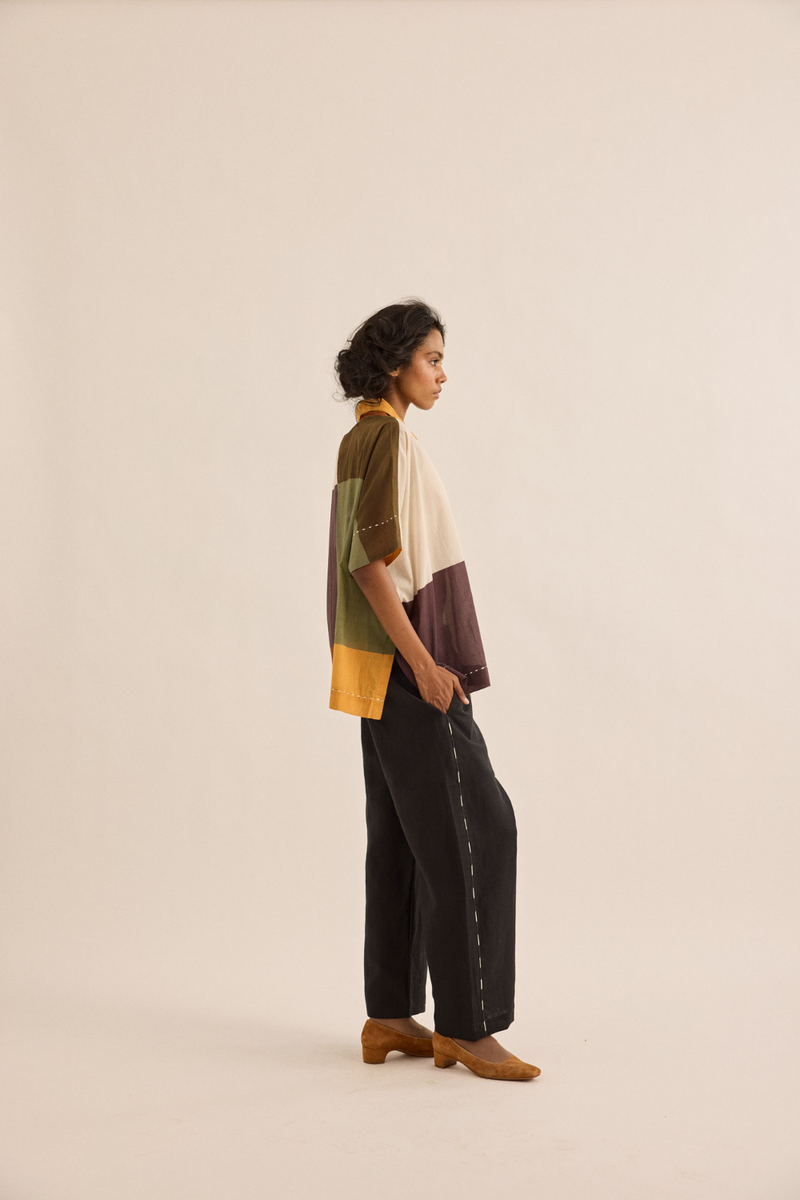 Kohl Pants linen pant/trouser by Khara Kapas in black for women in Singapore