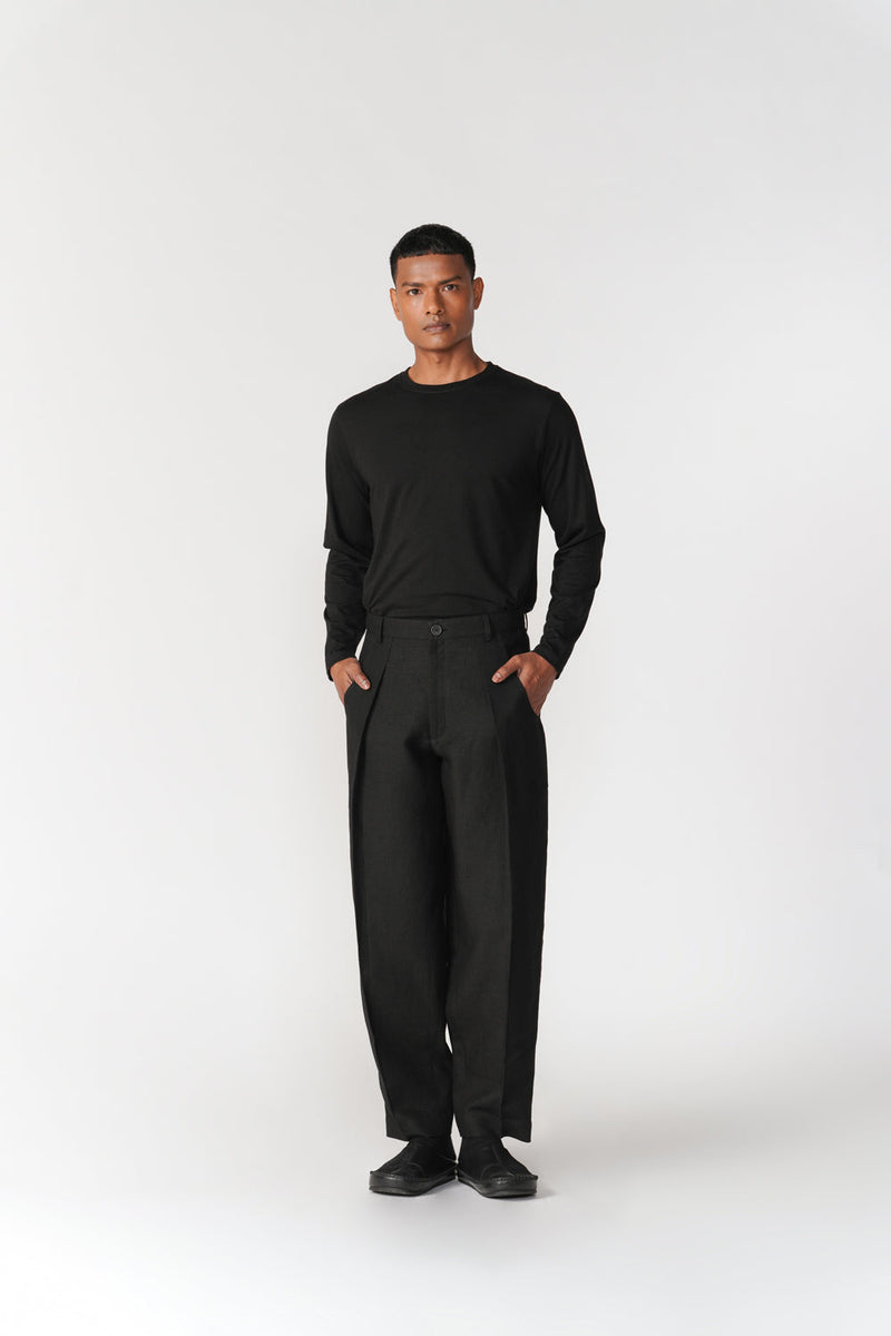 Knife Pleat Barrel Pants pant/trouser by Turn Black in black for men in Singapore