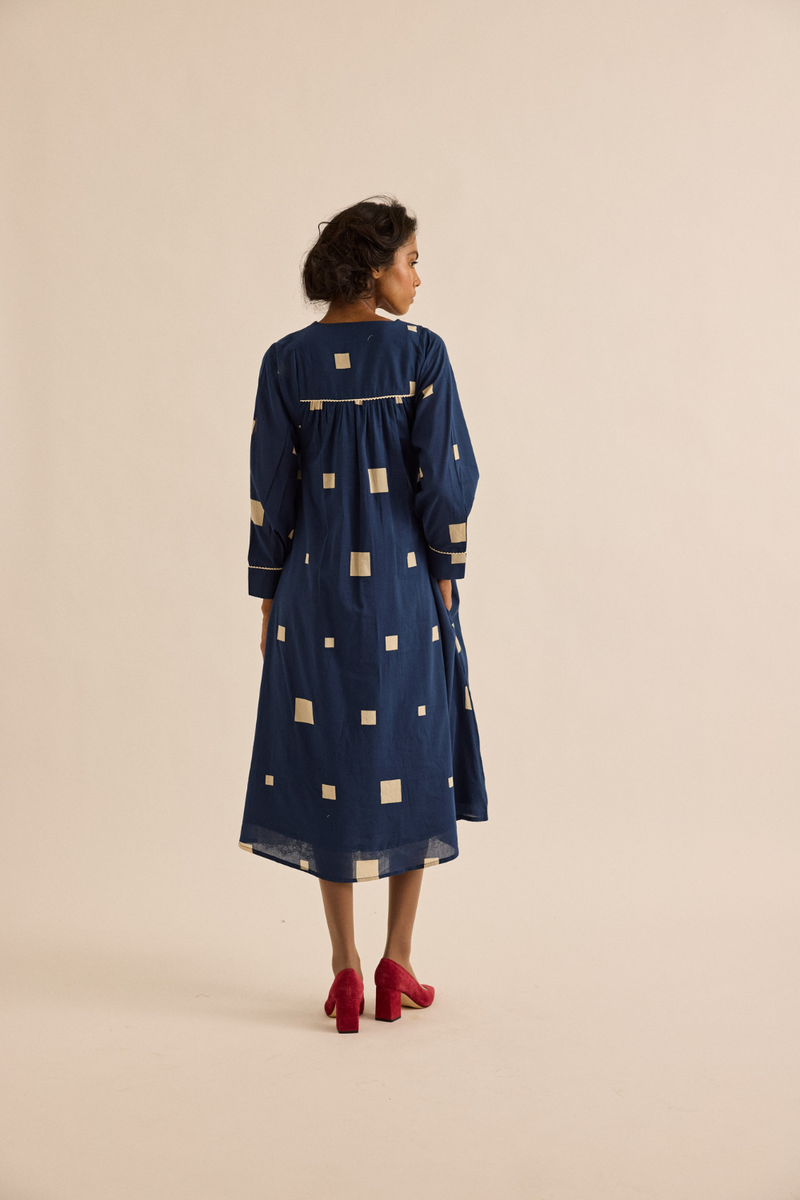 Azul Dress mul dress by Khara Kapas in dark blue for women in Singapore