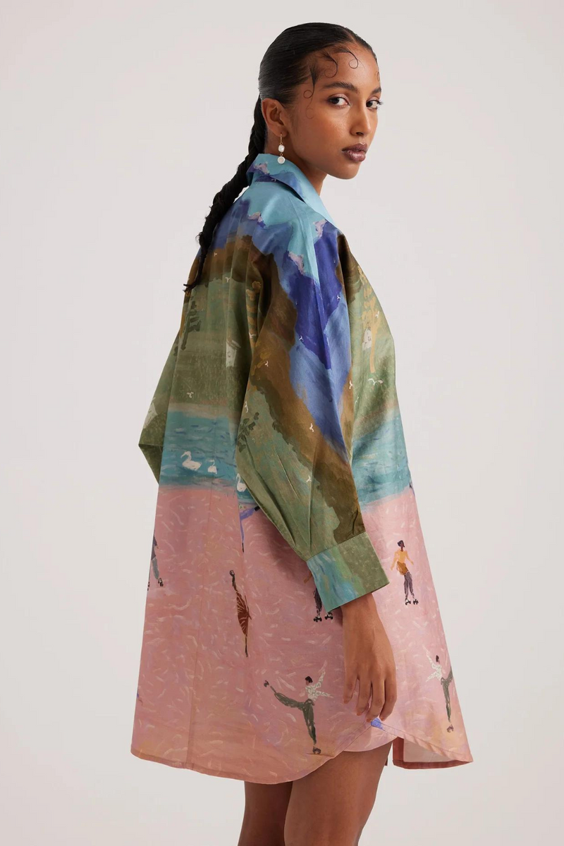 Como Long Shirt-Skater satin by CORD for women in Singapore
