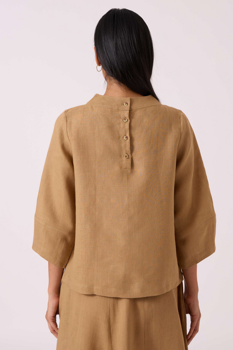 Bertie Tan Linen Top linen by The Summer House for women in Singapore